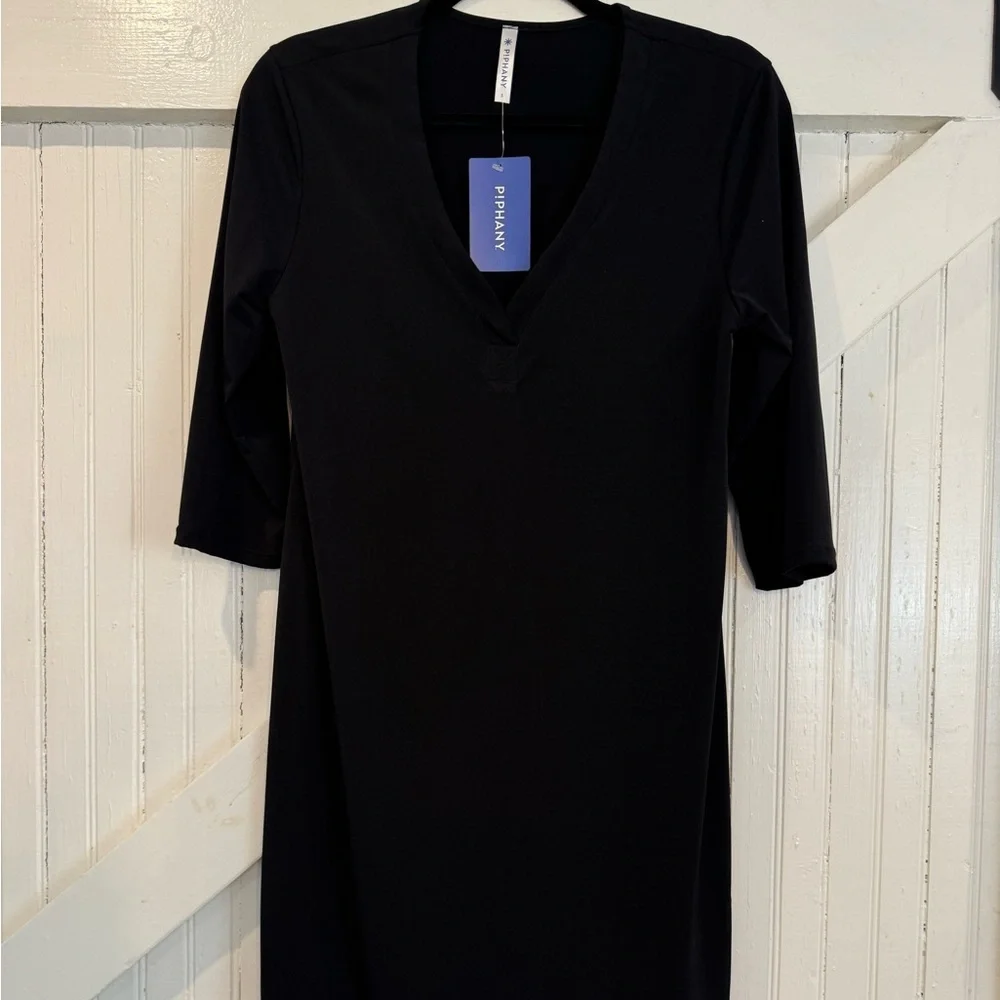 Piphany Marlot Black V Neck Dress Size Small NWT - Picture 2 of 8